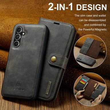 DG MING Samsung A56 5G 2-i-1 Magnet Plånboksfodral - Grå