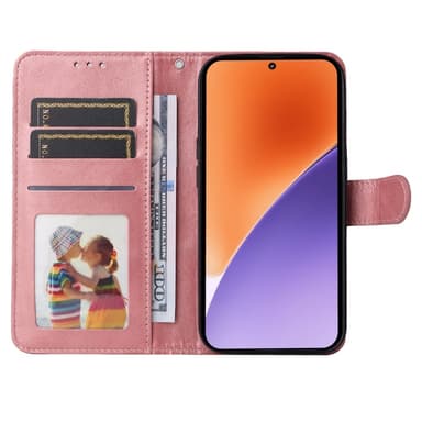 SKALO Xiaomi 15 PU-läder Plånboksfodral - Rosa