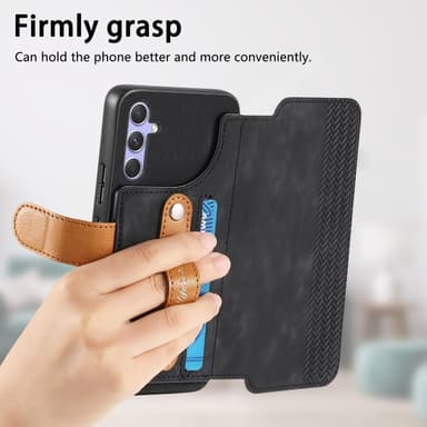 SKALO Samsung A26 5G SW-01 Retro PU-Läder Plånboksfodral - Svart