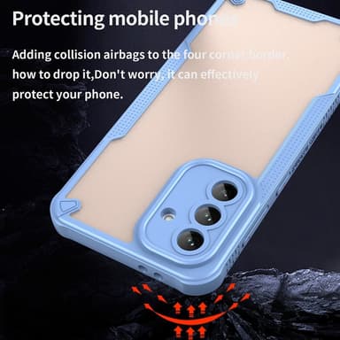 SKALO Samsung A56 5G Armor Hybrid Frosted Skal - Blå