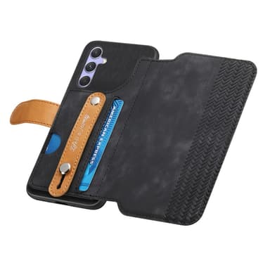 SKALO Samsung A26 5G SW-01 Retro PU-Läder Plånboksfodral - Svart