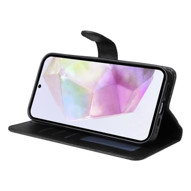 SKALO Samsung A56 5G PU-läder Plånboksfodral - Svart