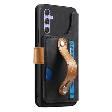 SKALO Samsung A26 5G SW-01 Retro PU-Läder Plånboksfodral - Svart