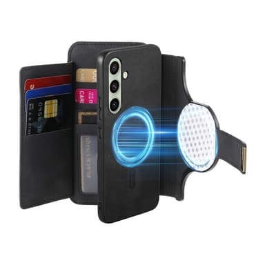 SKALO Samsung A36 5G 2-i-1 Magnet PU-Läder ring Plånboksfodral - Svart