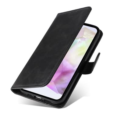 SKALO Samsung A56 5G PU-läder Plånboksfodral - Svart