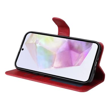 SKALO Samsung A56 5G PU-läder Plånboksfodral - Röd