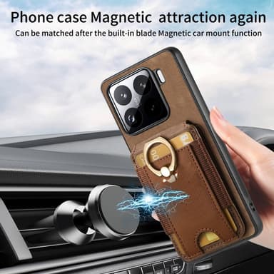 SKALO Xiaomi 15 2-i-1 Magnetisk korthållare Skal - Svart