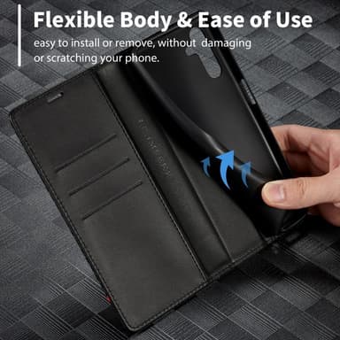 SKALO Samsung A26 5G LC.IMEEKE Carbon Fiber Plånboksfodral - Svart