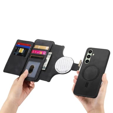 SKALO Samsung A36 5G 2-i-1 Magnet PU-Läder ring Plånboksfodral - Svart