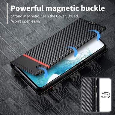 SKALO Samsung A26 5G LC.IMEEKE Carbon Fiber Plånboksfodral - Svart
