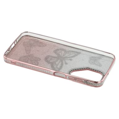 SKALO Samsung A26 5G Butterfly Rhinestones Skal - Rosa