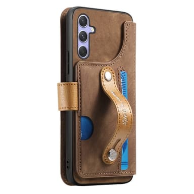 SKALO Samsung A26 5G SW-01 Retro PU-Läder Plånboksfodral - Brun