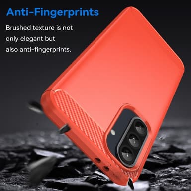 SKALO Samsung A56 5G Armor Carbon Skal - Röd