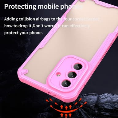 SKALO Samsung A56 5G Armor Hybrid Frosted Skal - Rosa
