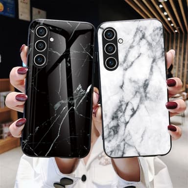 SKALO Samsung A26 5G Marmor Härdat Glas TPU Skal - Motiv 2
