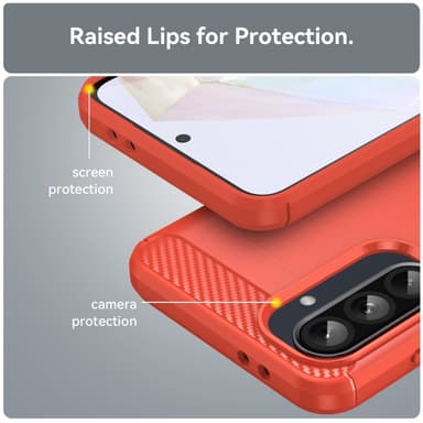 SKALO Samsung A56 5G Armor Carbon Skal - Röd