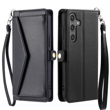 SKALO Samsung A26 5G PU-Läder Envelope Plånboksfodral - Svart
