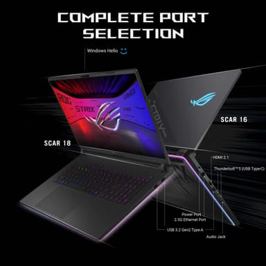 Asus ROG Strix SCAR 18 G835LW U9-285H/64/2TB/5080 bärbar dator för gaming
