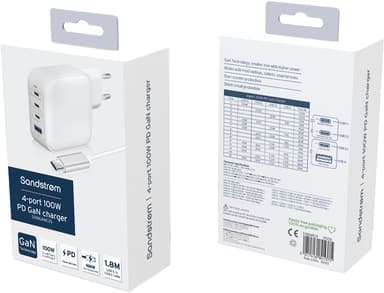 Sandstrøm 100W GaN universalladdare