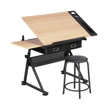 Lykke Ritbord med träskiva och pall