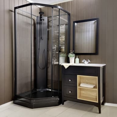 Duschkabin Elsa Black - 90 x 90 x 205 cm