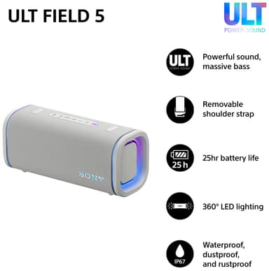 Sony ULT Field 5 bärbar högtalare (vit)