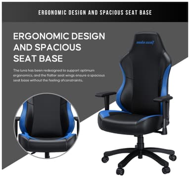 AndaSeat Luna gamingstol (svart/blå)