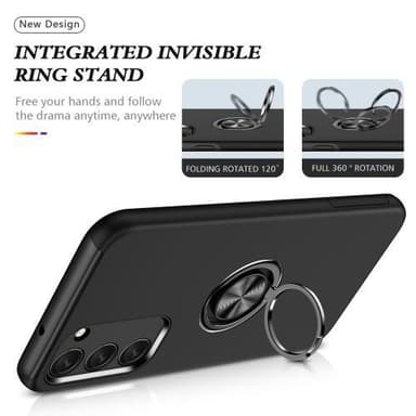 Samsung Galaxy S23 Hybrid skal med Finger Ring - Svart