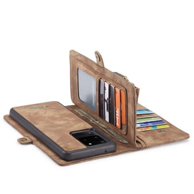 CASEME Samsung Galaxy S20 Ultra Retro läder plånboksfodral -Brun