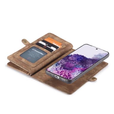 CASEME Samsung Galaxy S20 Ultra Retro läder plånboksfodral -Brun
