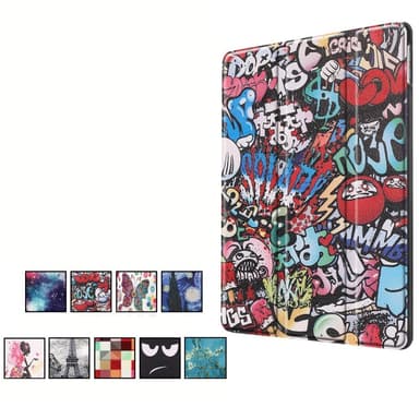 Apple iPad 10.2 Slim fit tri-fold fodral - Graffiti Pattern