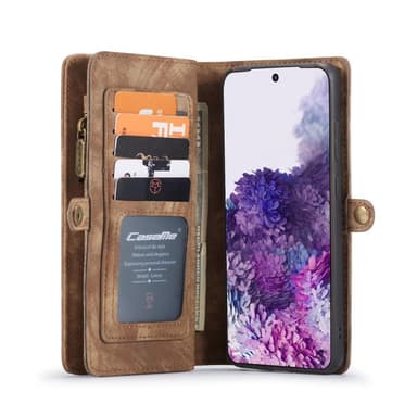 CASEME Samsung Galaxy S20 Ultra Retro läder plånboksfodral -Brun