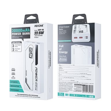 WEKOME WP-16 Mecha Gen3 22,5W Supersnabb laddning Power Bank 20000mAh
