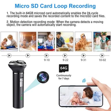 Rakapparat inbyggd HD 1080P Rörelsedetektering WiFi-kamera med 64 GB minneskort