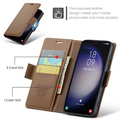CASEME Plånboksfodral Samsung Galaxy S24 - Brun