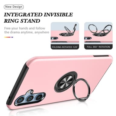 Samsung Galaxy S24+ Hybrid skal med Finger Ring - Rosa