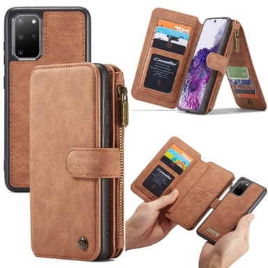CASEME Samsung Galaxy S20 Plus Retro läder plånboksfodral - Brun