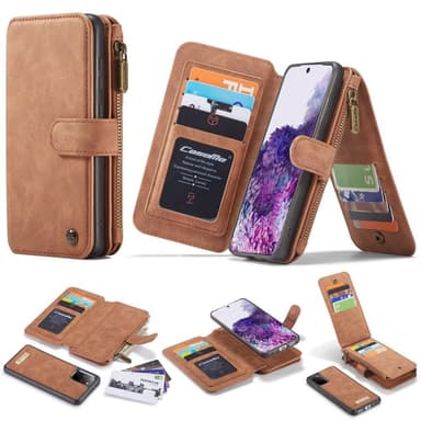 CASEME Samsung Galaxy S20 Plus Retro läder plånboksfodral - Brun