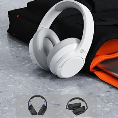LENOVO Trådlösa Over-Ear hörlurar Vikbara Heavy Bass Bluetooth Headset - Vit