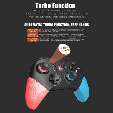 Kompatibel med Nintendo Switch trådlös spelkontroll Vibrationsdesign - Blå+Röd