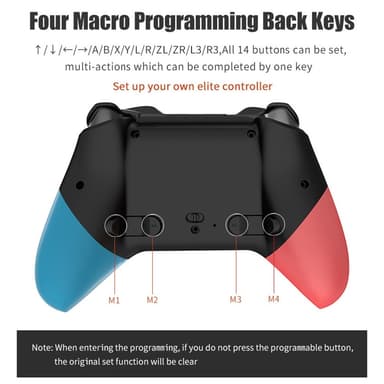 Kompatibel med Nintendo Switch trådlös spelkontroll Vibrationsdesign - Blå+Röd