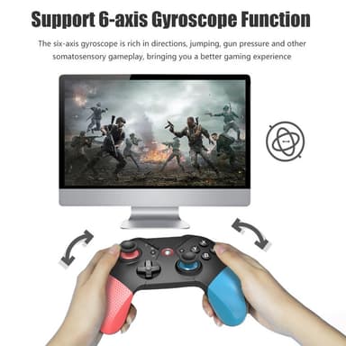 Kompatibel med Nintendo Switch trådlös spelkontroll Vibrationsdesign - Blå+Röd