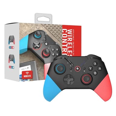 Kompatibel med Nintendo Switch trådlös spelkontroll Vibrationsdesign - Blå+Röd