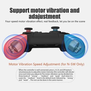 Kompatibel med Nintendo Switch trådlös spelkontroll Vibrationsdesign - Blå+Röd