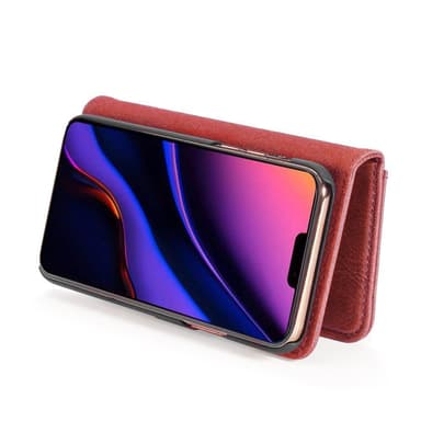 DG.MING iPhone 11 Pro Max Split Läder Plånboksfodral - Röd