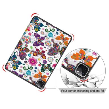 Apple iPad Pro 11 (2020) Slim fit tri-fold fodral - Butterflies and Flowers