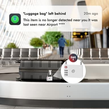 Hänglås Ståltråd Lösenordslås Bagage Anti-Lost Tracking Locator för iOS