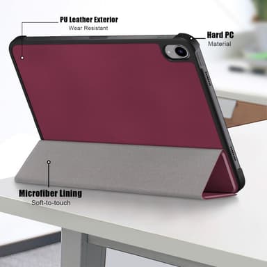 Apple iPad 10.9 2022 Slim fit tri-fold fodral - VinRöd