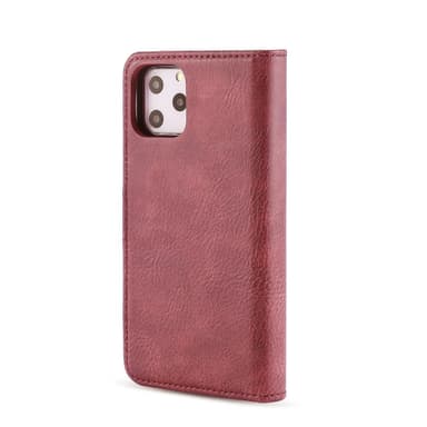 DG.MING iPhone 11 Pro Max Split Läder Plånboksfodral - Röd