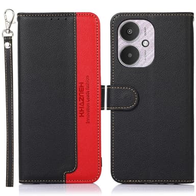 KHAZNEH Plånboksfodral till Xiaomi Redmi 13C - Svart-Röd
